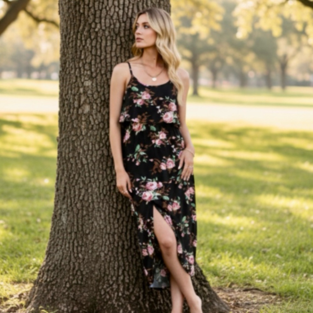 LILBETTER Floral Sleeveless Dress Size Large - Picture 3 of 9